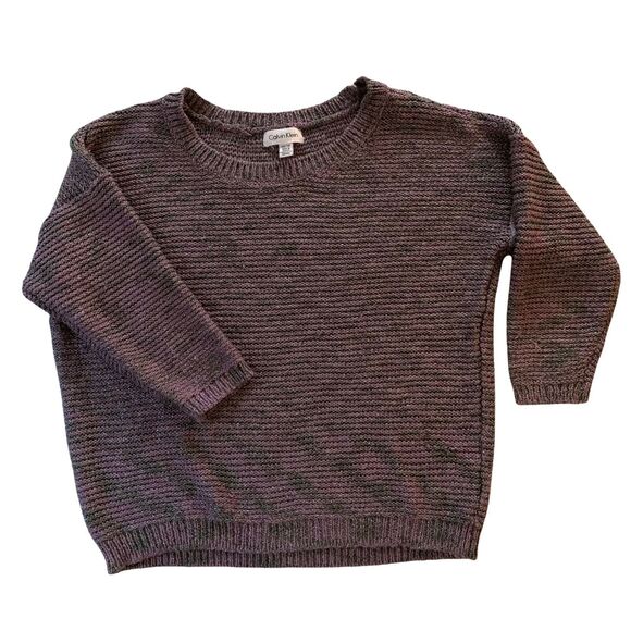 Calvin Klein Women's Sweater Chunky Knit Pullover XS Shiny Purple Crew Neck - Picture 1 of 7